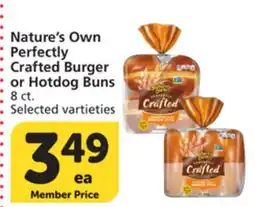 Albertsons Nature's Own Perfectly Crafted Burger or Hotdog Buns offer