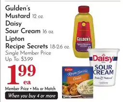 Pavilions Gulden's Mustard 12 oz. Daisy Sour Cream 16 oz. Lipton Recipe Secrets 1.8-2.6 oz offer