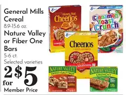 Pavilions General Mills Cereal 8.9-15.6 oz. Nature Valley or Fiber One Bars 5-6 ct offer