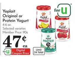 Pavilions Yoplait Original or Protein Yogurt offer