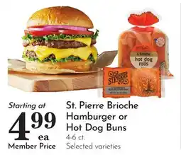 Pavilions St. Pierre Brioche Hamburger or Hot Dog Buns offer