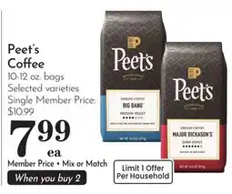 Pavilions Peet's Coffee offer