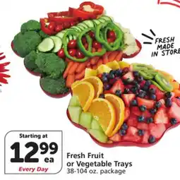 Vons Fresh Fruit or Vegetable Trays offer