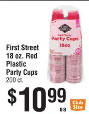 Smart & Final First Street 18 oz. Red Plastic Party Cups offer