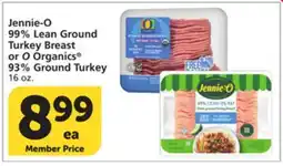 Vons Jennie-O 99% Lean Ground Turkey Breast or O Organics 93% Ground Turkey offer