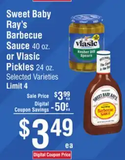 Smart & Final Sweet Baby Ray's Barbecue Sauce or Vlasic Pickles offer