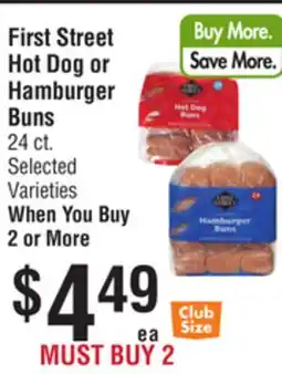 Smart & Final First Street Hot Dog or Hamburger Buns offer
