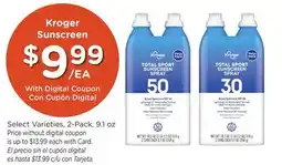Ralphs Kroger Sunscreen offer