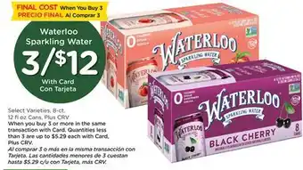 Ralphs Waterloo Sparkling Water offer