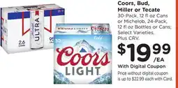 Ralphs Coors, Bud, Miller or Tecate offer