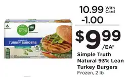 Ralphs Simple Truth Natural 93% Lean Turkey Burgers offer