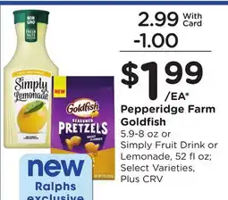 Ralphs Pepperidge Farm Goldfish offer