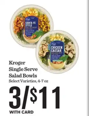 Mariano's Kroger Single Serve Salad Bowls offer