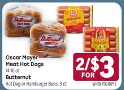 Tony’s Fresh Market Oscar Mayer Meat Hot Dogs or Buternut offer
