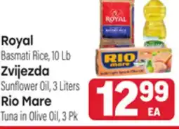 Tony’s Fresh Market Royal Basmati Rice, 10 Lb Zvijezda Sunflower Oil, 3 Liters Rio Mare Tuna in Olive Oil offer
