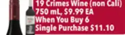 Tony’s Fresh Market 19 Crimes Wine (non Cali) offer