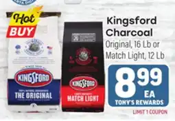 Tony’s Fresh Market Kingsford Charcoal offer