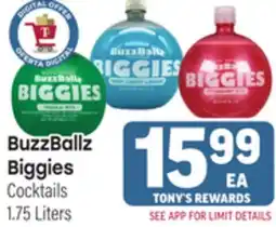 Tony’s Fresh Market BuzzBallz Biggies Cocktails offer