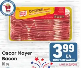 Tony’s Fresh Market Oscar Mayer Bacon offer