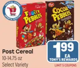 Tony’s Fresh Market Post Cereal offer
