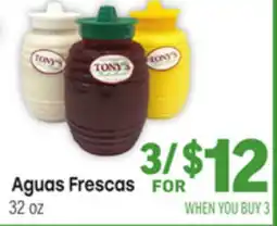 Tony’s Fresh Market Aguas Frescas offer