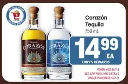 Tony’s Fresh Market Corazón Tequila offer