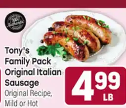 Tony’s Fresh Market Tony's Family Pack Original Italian Sausage offer