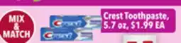 Tony’s Fresh Market Crest Toothpaste offer