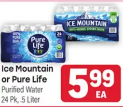Tony’s Fresh Market Ice Mountain or Pure Life offer