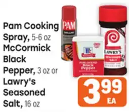 Tony’s Fresh Market Pam Cooking Spray, McCormick Black Pepper, Lawry's Seasoned Salt offer