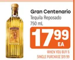Tony’s Fresh Market Gran Centenario Tequila Reposado offer