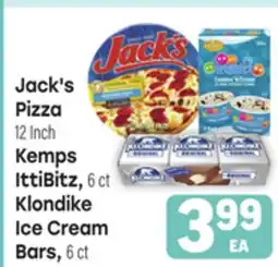 Tony’s Fresh Market Jack's Pizza 12 Inch Kemps IttiBitz, 6 ct Klondike Ice Cream Bars, 6 ct offer