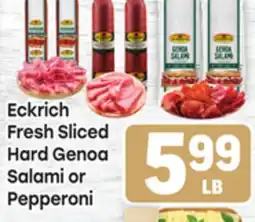 Tony’s Fresh Market Eckrich Fresh Sliced Hard Genoa Salami or Pepperoni offer