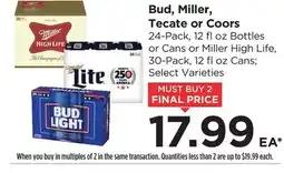Food 4 Less Bud, Miller, Tecate or Coors offer