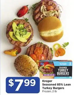 Food 4 Less Kroger Seasoned 85% Lean Turkey Burgers offer