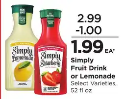 Food 4 Less Simply Fruit Drink or Lemonade offer