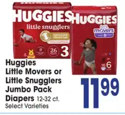 Jewel-Osco Huggies Little Movers or Little Snugglers Jumbo Pack Diapers offer