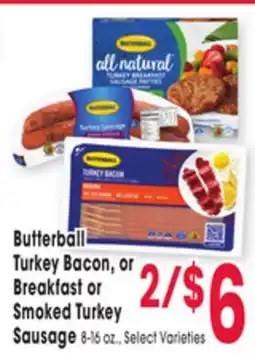 Jewel-Osco Butterball Turkey Bacon, or Breakfast or Smoked Turkey Sausage offer