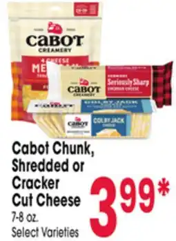 Jewel-Osco Cabot Chunk, Shredded or Cracker Cut Cheese offer