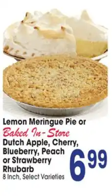Jewel-Osco Lemon Meringue Pie or Baked In-Store Dutch Apple, Cherry, Blueberry, Peach or Strawberry Rhubarb offer