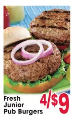 Jewel-Osco Fresh Junior Pub Burgers offer