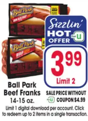 Jewel-Osco Ball Park Beef Franks offer