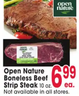 Jewel-Osco Open Nature Boneless Beef Strip Steak offer