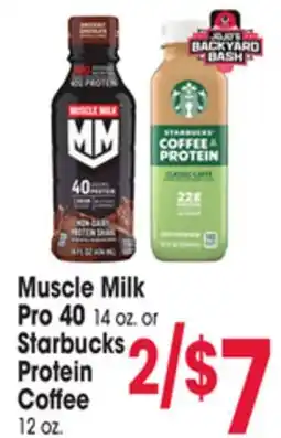 Jewel-Osco Muscle Milk Pro 40 14 oz. or Starbucks Protein Coffee 12 oz offer