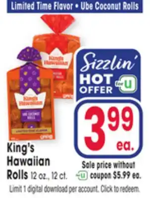 Jewel-Osco King's Hawaiian Rolls offer