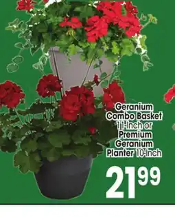 Jewel-Osco Geranium Combo Basket 11 - Inch or Premium Geranium Planter 10 - Inch offer
