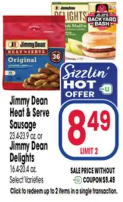 Jewel-Osco Jimmy Dean Heat & Serve Sausage 23.4-23.9 oz. or Jimmy Dean Delights 16.4-20.4 oz offer