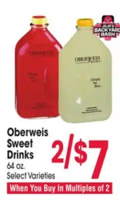 Jewel-Osco Oberweis Sweet Drinks offer
