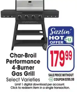 Jewel-Osco Char-Broil Performance 4-Burner Gas Grill offer
