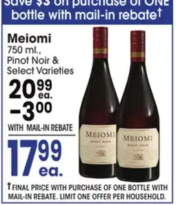 Jewel-Osco Meiomi Pinot Noir & Select Varieties offer